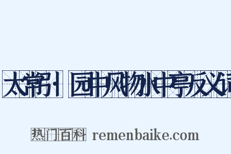 太常引·园中风物水中亭反义词是什么意思的图片